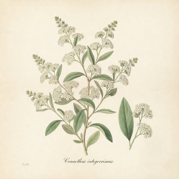 Deerbrush Ceanothus botanical plate