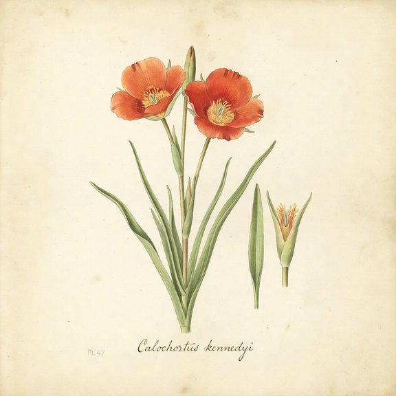 Desert Mariposa Lily botanical plate