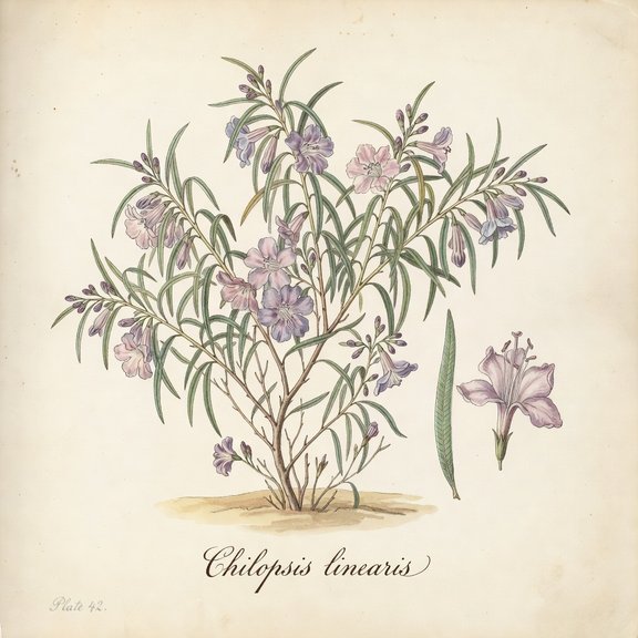 desert willow botanical plate