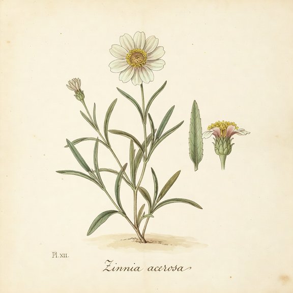 desert zinnia botanical plate