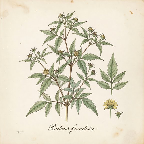 Devil's Beggarticks botanical plate
