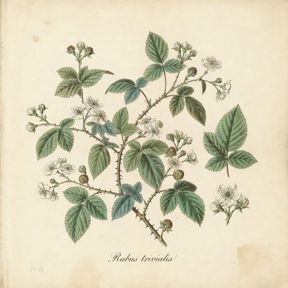 Dewberry botanical plate
