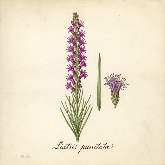 Dotted Gayfeather botanical plate