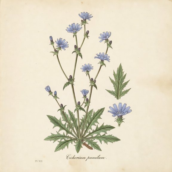Dwarf Chicory botanical plate