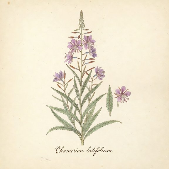 Dwarf Fireweed botanical plate