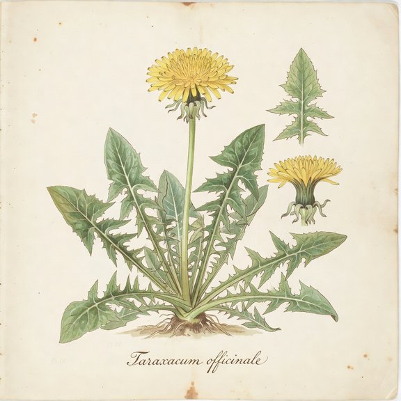 early dandelion botanical plate