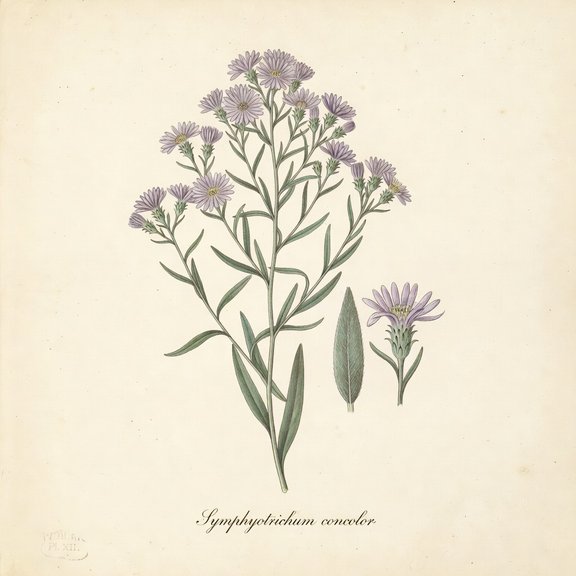 Eastern Silver Aster botanical plate
