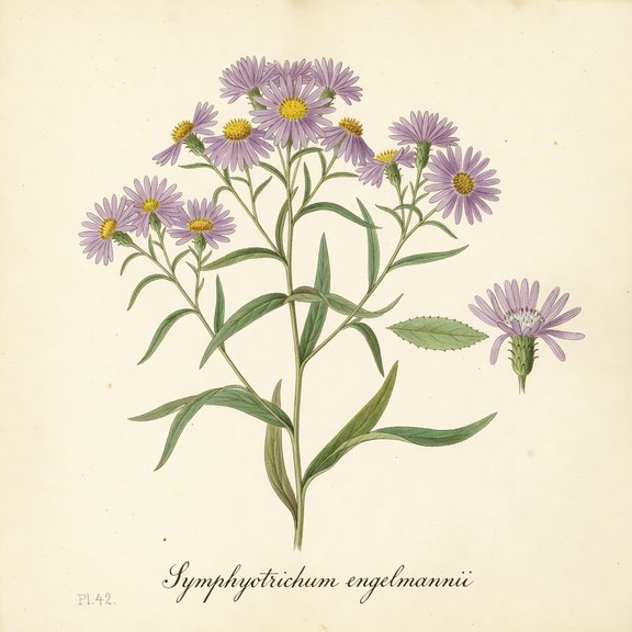 Engelmann's Aster botanical plate