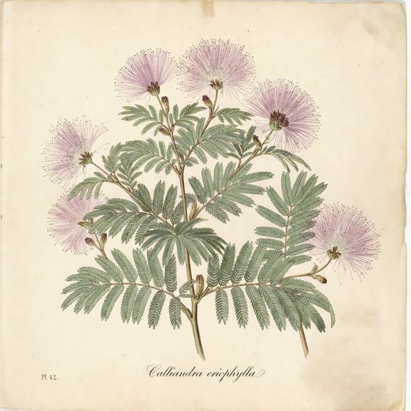 Fairy Duster botanical plate
