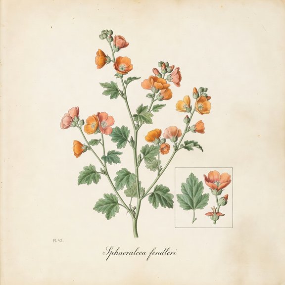 Fendler's Globemallow botanical plate