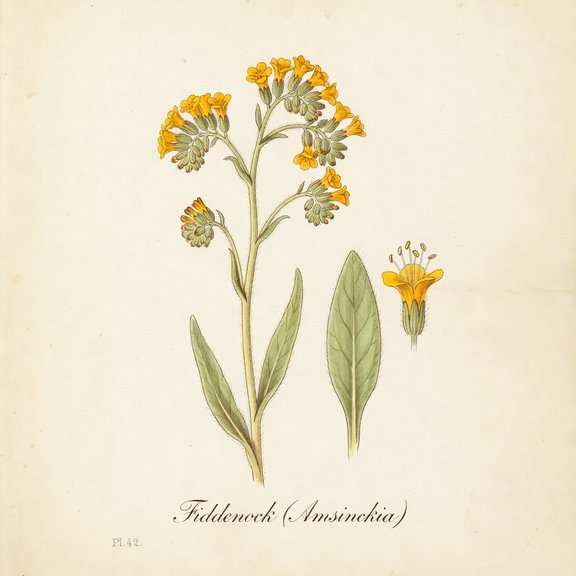 Fiddleneck botanical plate