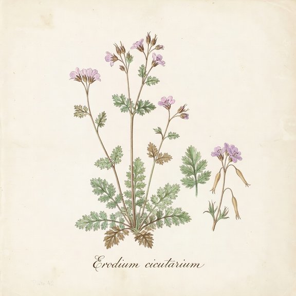 filaree botanical plate