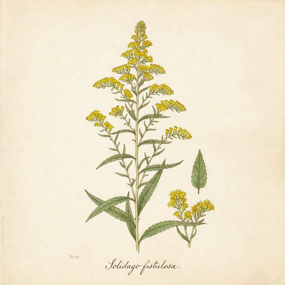 Florida goldenrod— botanical plate