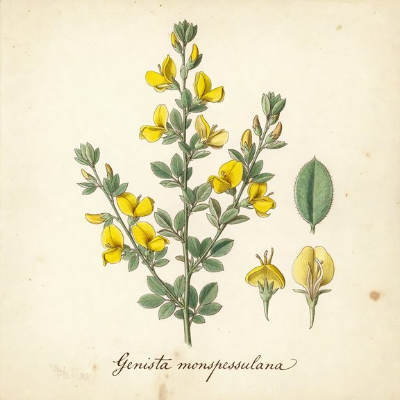 French broom botanical plate