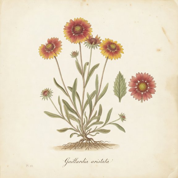 gaillardia botanical plate