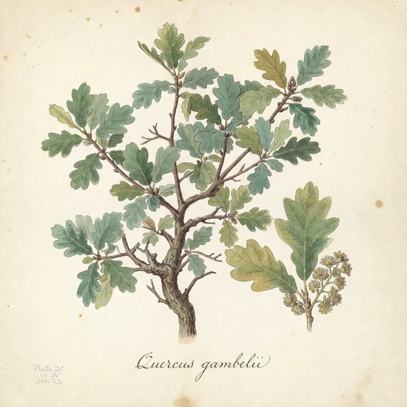 Gambel oak botanical plate