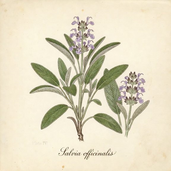 Garden Sage botanical plate