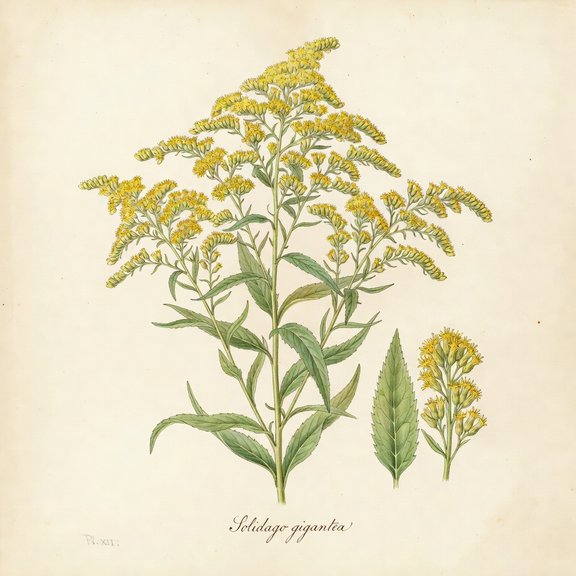 Giant Goldenrod botanical plate