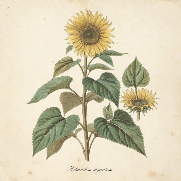 Giant Sunflower botanical plate