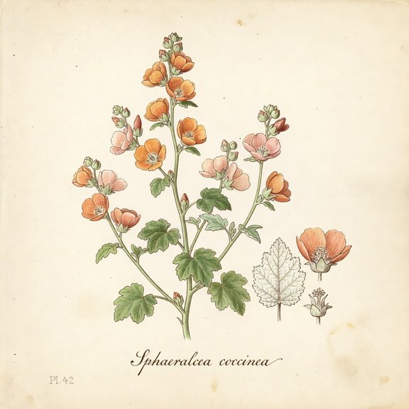 globemallow botanical plate