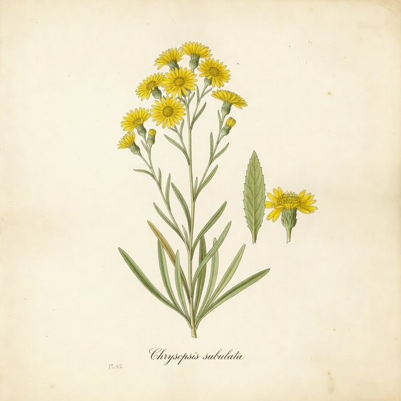 Golden Aster botanical plate