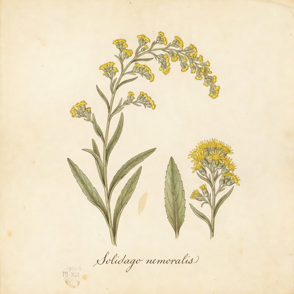 Gray Goldenrod botanical plate