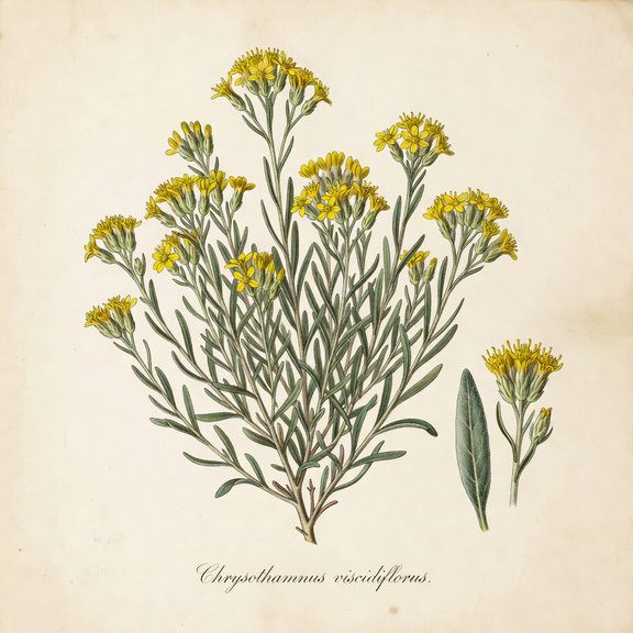 Green Rabbitbrush botanical plate