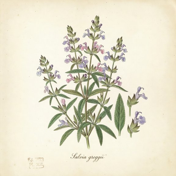 greggii salvia botanical plate