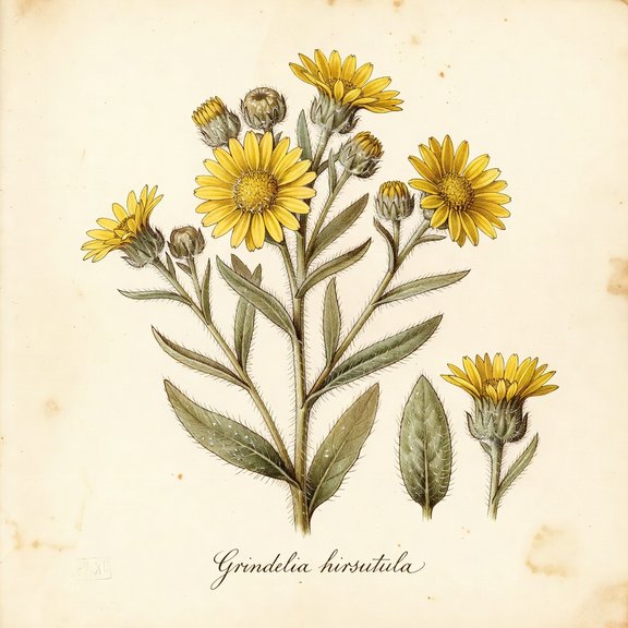 Gumweed botanical plate