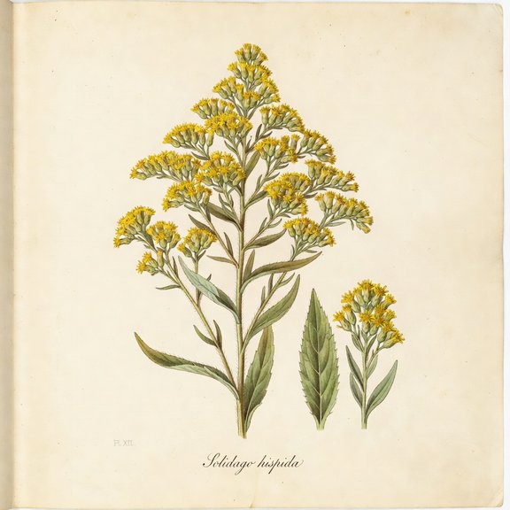Hairy Goldenrod botanical plate