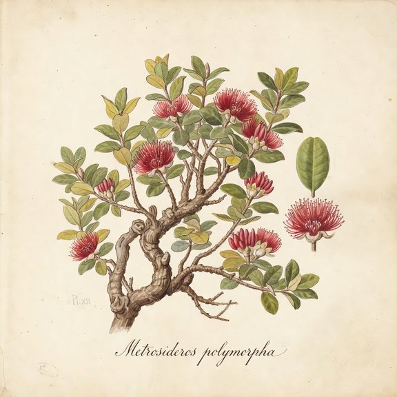 Hawaiian Ohia Lehua botanical plate
