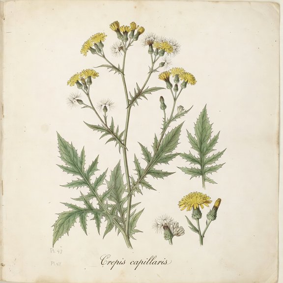 hawksbeard botanical plate