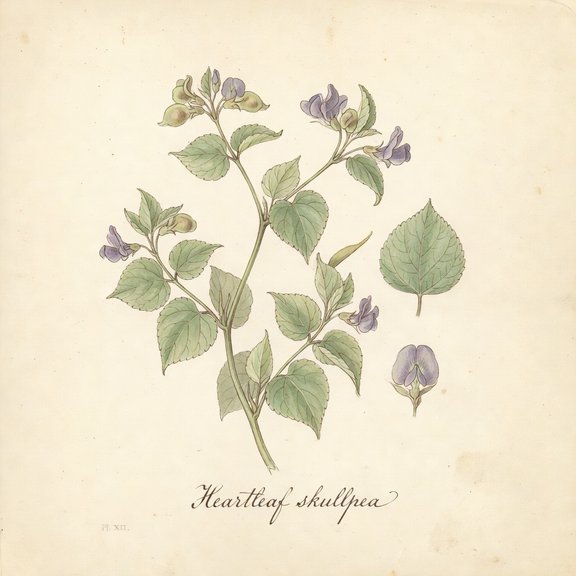 Heartleaf skullpea botanical plate
