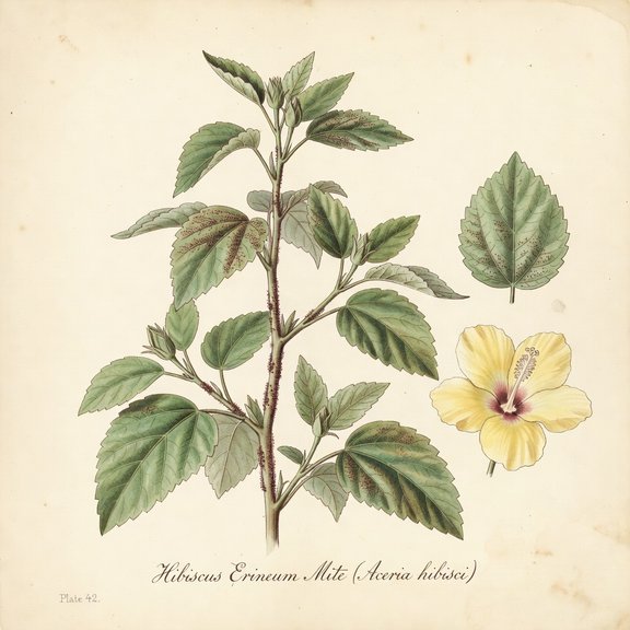 Hibiscus Erineum Mite botanical plate