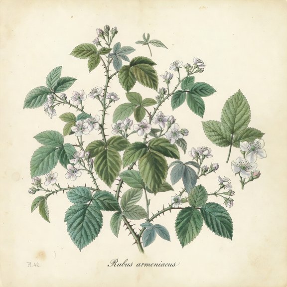 Himalayan Blackberry botanical plate