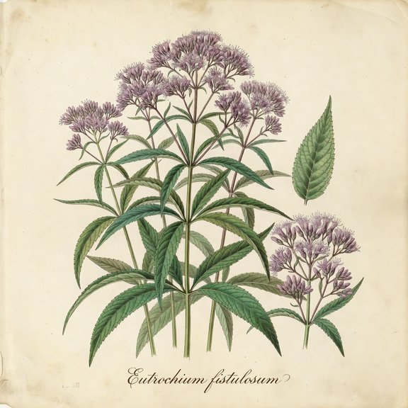 Hollow Joe-Pye Weed botanical plate