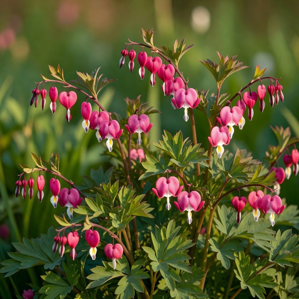 Household plantings** — bleeding heart