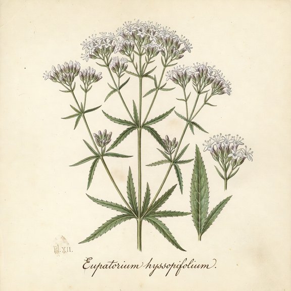 Hyssop-Leaf Thoroughwort botanical plate