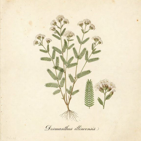 Illinois Bundleflower botanical plate