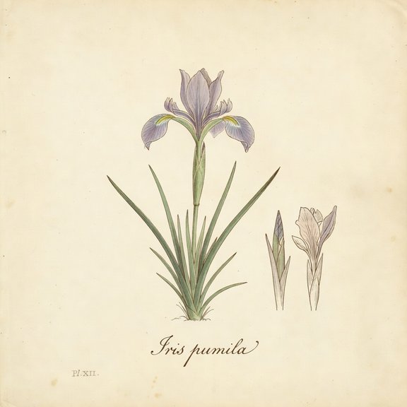 Iris pumila botanical plate