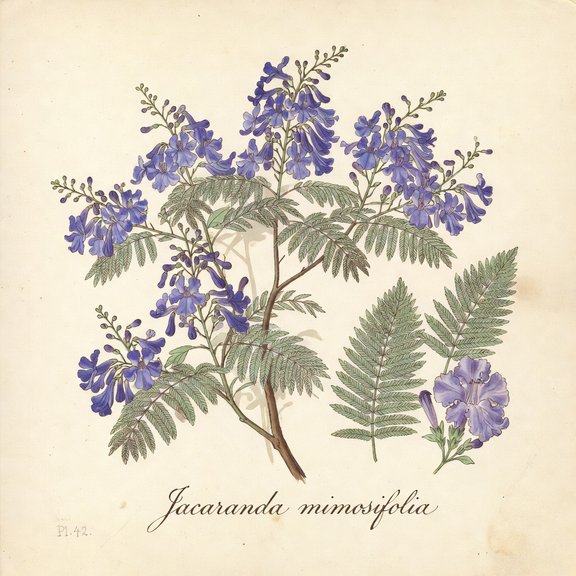 Jacaranda botanical plate
