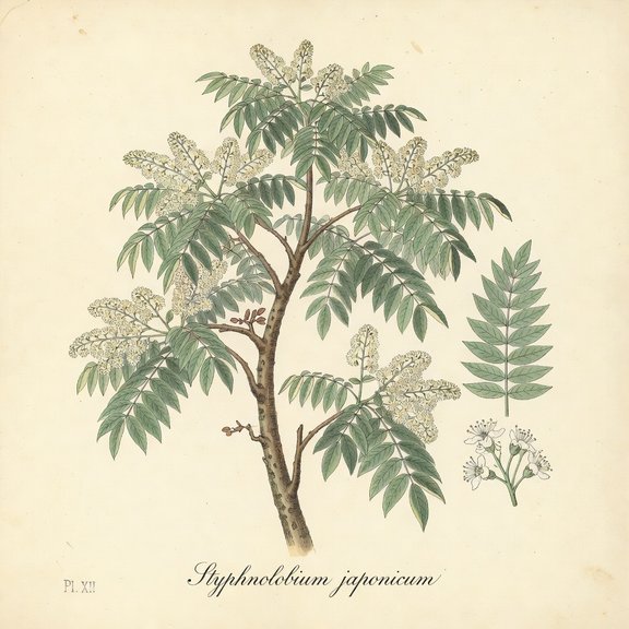 Japanese Pagoda Tree botanical plate