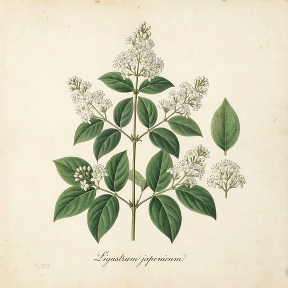 Japanese Privet botanical plate