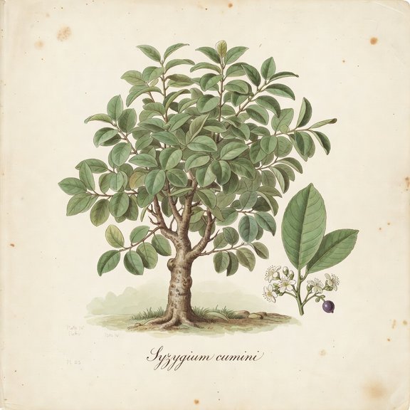 Java Plum botanical plate