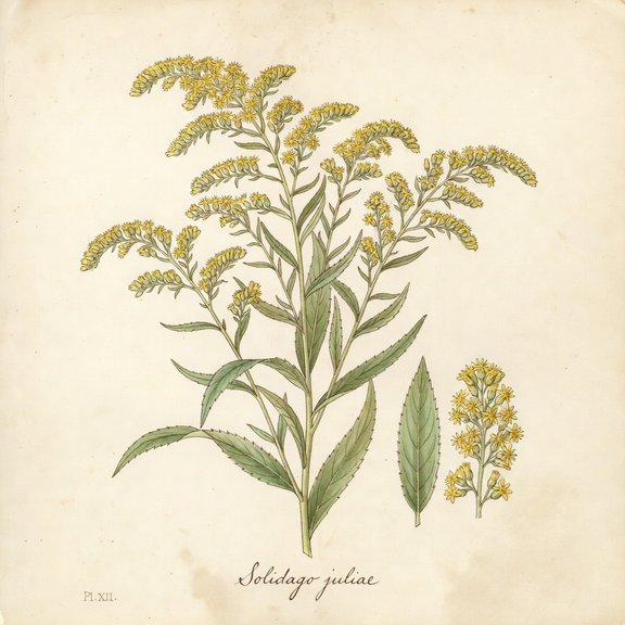 Julia's goldenrod botanical plate