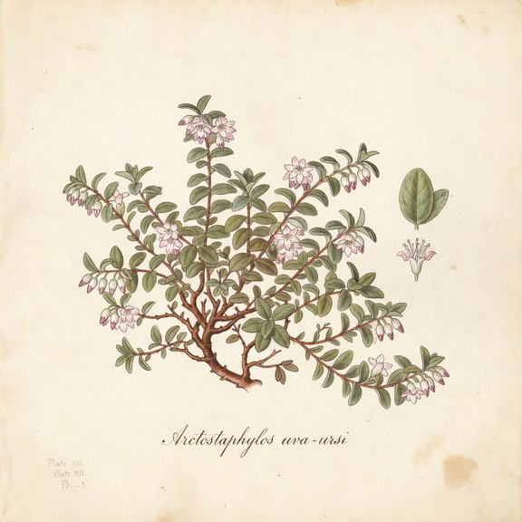Kinnikinnick botanical plate