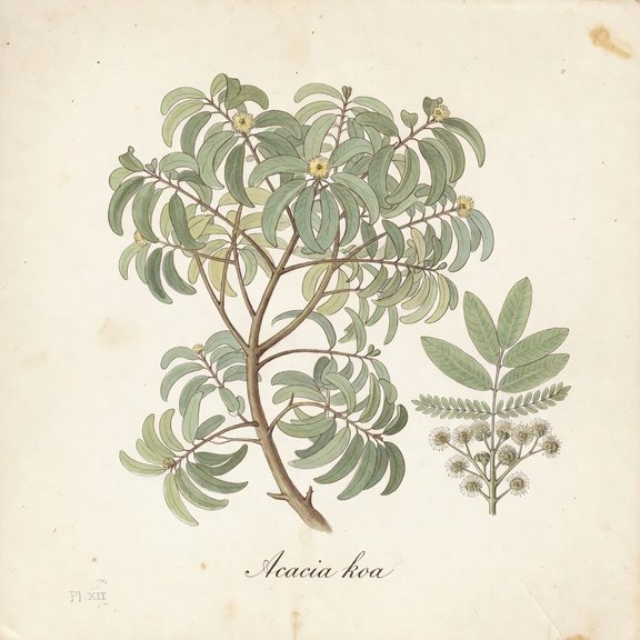 Koa botanical plate