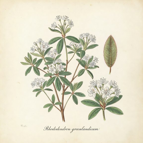 Labrador Tea botanical plate