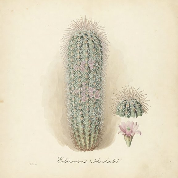 Lace Cactus botanical plate