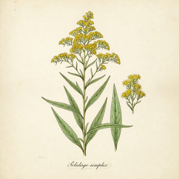 Lance-leaved Goldenrod botanical plate
